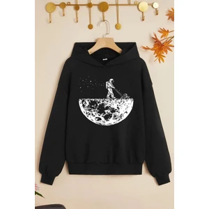Çocuk Uzay Temalı Baskılı Sweatshirt