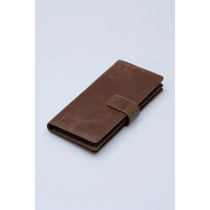 DRC7533  Deri Patlı Kahverengi Cüzdan & Telefonluk