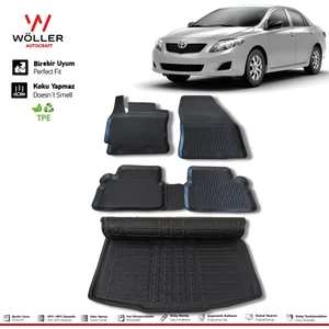 Toyota Corolla Paspas Bagaj Havuzu Set 2007 2012 Arası 3D Havuzlu Wöller