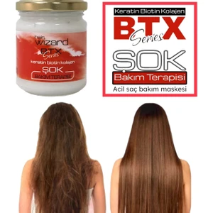 HAIR WIZARD Acil Saç Bakımı Maskesi,  Botox Şok Terapi, İşlem Görmüş, Aşırı Yıpranmış Saçlara Anında Çözüm