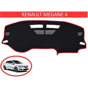 Lee Willson Renault Megane 4 Modellerine Uygun Torpido Koruma Halısı Siyah Kenar Renk Kırmızı