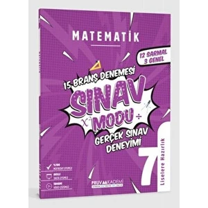 Pruva Akademi 7. Sınıf Matematik Sınav Modu 15 Deneme Pruva Akademi