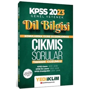Yediiklim Yayınları 2023 KPPS Dil Bilgisi Konularına Göre Tamamı Çözümlü Çıkmış Sorular