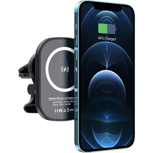 M.TK Moveteck Apple Iphone Araç Içi Manyetik Izgaralık Telefon Tutucu 15 Wolt Hızlı Şarj Charge Güçlü Yapışır