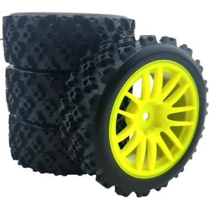 4 Takım 12MM Hex Lastik Lastikler Wltoys Için Yedek 144001 124019 1/10 1/14 Araba Sarı (Yurt Dışından)
