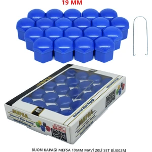 Bijon Kapağı Düz 19 mm Mavi 20 Li Set