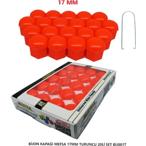 Bijon Kapağı Düz 17 mm Turuncu 20 Li Set