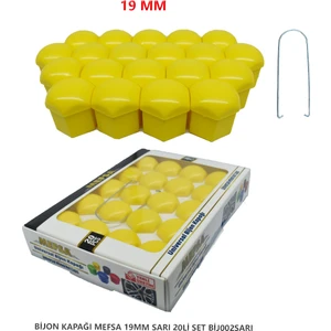 Bijon Kapağı Düz 19 mm Sarı 20 Li Set