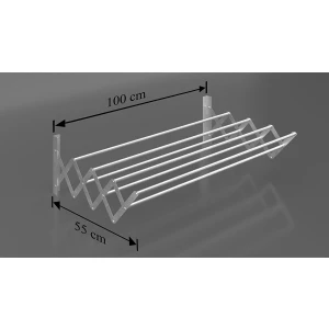 Akordiyon Tipi Katlanır Alüminyum Çamaşır Kurutma Askısı 100 cm 7 Askılı Balkon Banyo Kurutma Askısı