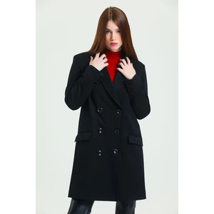 6 Düğmeli Içi Astarlı Trençkot | KBN34605YN Siyah