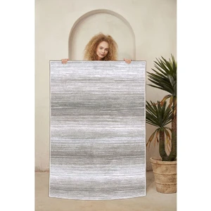 Dekoratif Özel Tasarım Pamuklu Dokuma Taban Yumuşak Dokulu Halı Gri 80 x 120 cm