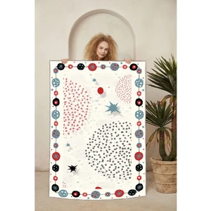 Dekoratif Özel Tasarım Şönil Dokuma Taban Yumuşak Dokulu Halı Renkli 100 x 300 cm