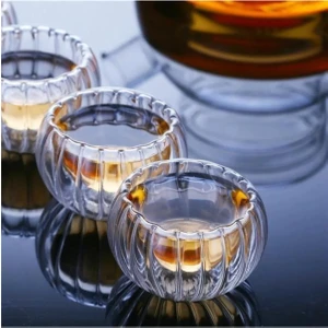 6 Lı Çift Cidarlı Optikli-Çizgili-Fitilli Mini Sosluk Drajelik Lokumluk