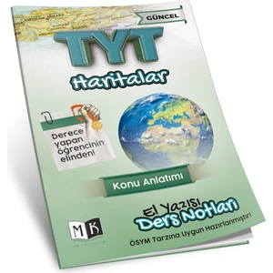 MK Yayıncılık TYT 2024 Coğrafya Haritalar El Yazısı Ders Notları Kitabı
