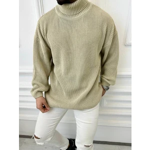 Elku Moda Boğazalı Erkek Kazak Oversize Balıkçı Yaka Geniş Salaş Triko Kazak