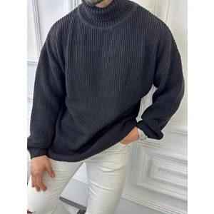 Elku Moda Boğazalı Erkek Kazak Oversize Balıkçı Yaka Geniş Salaş Triko Kazak