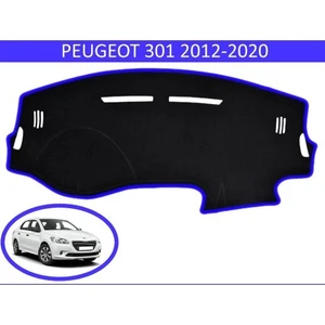 Lee Willson Peugeot 301-CITROEN C-Elysee Modellerine Uygun Torpido Koruma Halısı Siyah Kenar Renk Mavi