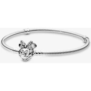 Charm Uyumlu Yılan Bileklik,  Minnie Mause , Muckey, Klips, Ahşap Kutu Içerisinde+ 1 Adet Charm