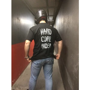 Hard Core Rider Oversize Unisex Sert Sürücü Siyah Motorcu Tshirt