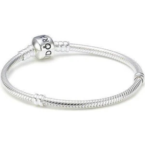 Charm Uyumlu Yılan Bileklik,  Düz Klips, Ahşap Kutu Içerisinde+ 1 Adet Charm