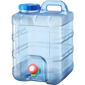 Piknik Pişirme Için Tıkaç Su Tankı ile Açık Portatif Su Kabı 26X26X40CM Mavi
