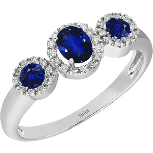 Safir ve Pırlanta Taşlı Tria Yüzük 0405R0003