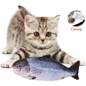 Peluş Kedi Oyuncağı Balık Kedi Nanesi Otlu Çıngıraklı 1 Adet Somon