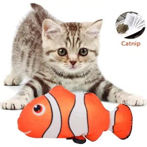 Tineke Peluş Kedi Oyuncağı Balık Kedi Nanesi Otlu Çıngıraklı 1 Adet Palyaço