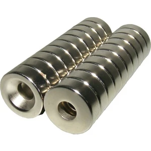 Dünya Magnet Güçlü Neodyum Mıknatıs Havşa Delikli D15X5 (6 Adet)
