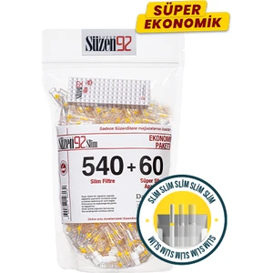 Süzen92 540 Slim Sigara Filtresi Ağızlık + 60 Ultra Slim Adaptör Ekonomik Paket + 1 Adet 10’lu Taşıma Kutusu Hediye