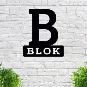 Zafrak Reklam Apartman Site Bina Blok Yönlendirme  B Blok 34X40 cm Alüminyum Siyah