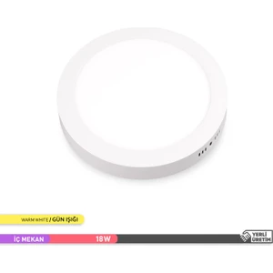 18 W 3000K Günışığı Sıva Üstü Yuvarlak LED Panel Armatür AP03-01800