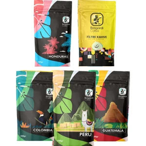 Bongardi Coffee Colombia Guatemala Peru Honduras Intense Filtre Kahve 5 x 200 gr