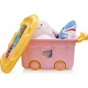 Bee Home Tekerlekli Oyuncak Kutusu - Pembe - 50 Lt