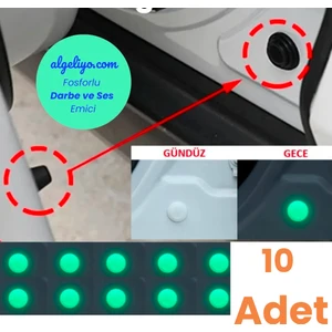 10 Adet Araba Kapı Ses ve Gürültü Önleyici Conta Kaput Bagaj Darbe Emici Ses Yalıtım Izolasyon Pedi Fosforlu Beyaz