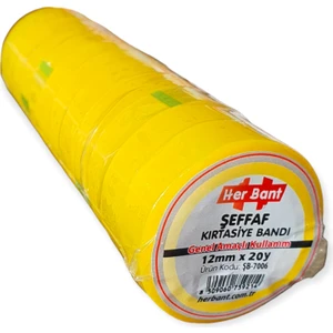 12X20Y Şeffaf Kırtasiye Bandı 12'li Paket