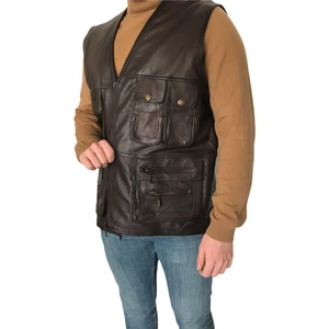 LN Leather Gerçek Deri Avcı Model Regular Fit Erkek Yeleği