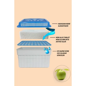 1 Kg. Dikdörtgen Nem Alıcı Aparat Yeşil Elma ( 2X500 Gr. Tablet )