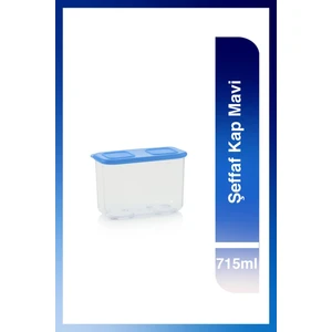 Şeffaf Kap 715ml Mavi