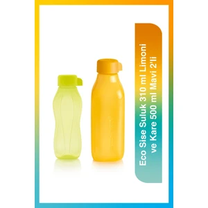 Eco Sise Suluk 310 ml Limoni ve Kare 500 ml Turuncu 2'li