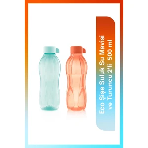 Eco Şişe Suluk Su Mavisi ve Turuncu 2'li  500 ml