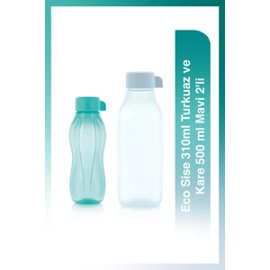 Eco Sise 310ml Turkuaz ve Kare 500 ml Mavi 2'li