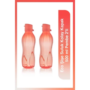 Eco Şişe Suluk Kolay Kapak 500 ml Pembe 2'li