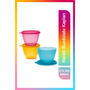 Renkli Buzdolabı Kapları 3'lü Set 400 ml