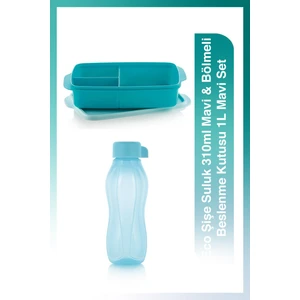 Eco Şişe Suluk 310ml Mavi & Bölmeli Beslenme Kutusu 1L Mavi Set