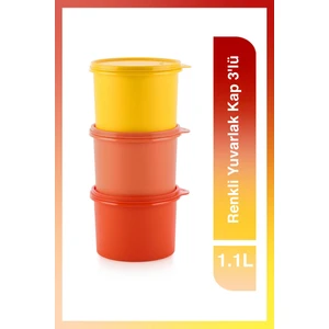 Renkli Yuvarlak Kap 3'lü 1.1L