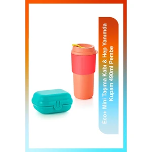 Eco+ Mini Taşıma Kabı & Hep Yanımda Kupam 490ml Pembe