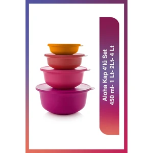 Aloha Kap 4'lü Set 450 ml- 1 Lt- 2Lt- 4 Lt