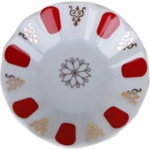Çay Tabağı 6 lı Kırmızı Yaldızlı 127911