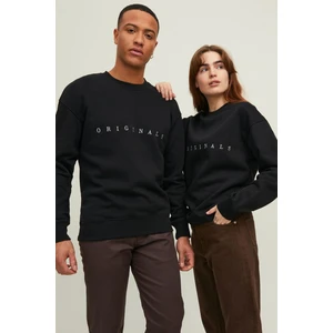 Jack & Jones 12204796_Jorcopenhagen BigSweat O Yaka Relaxed Baskılı Siyah Erkek Sweatshirt-12204796